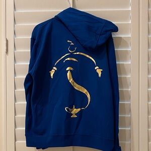 Disney Aladdin Royal Blue Zip Hoodie with Gold Script